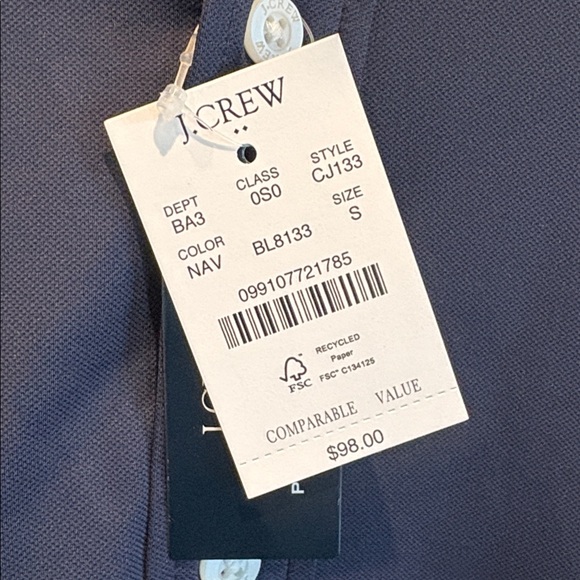 NEW J. Crew Navy Performance Button Down Shirt - Picture 3 of 6